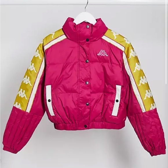 Kappa Kappa pink cropped puffer jacket - Picture 1 of 6